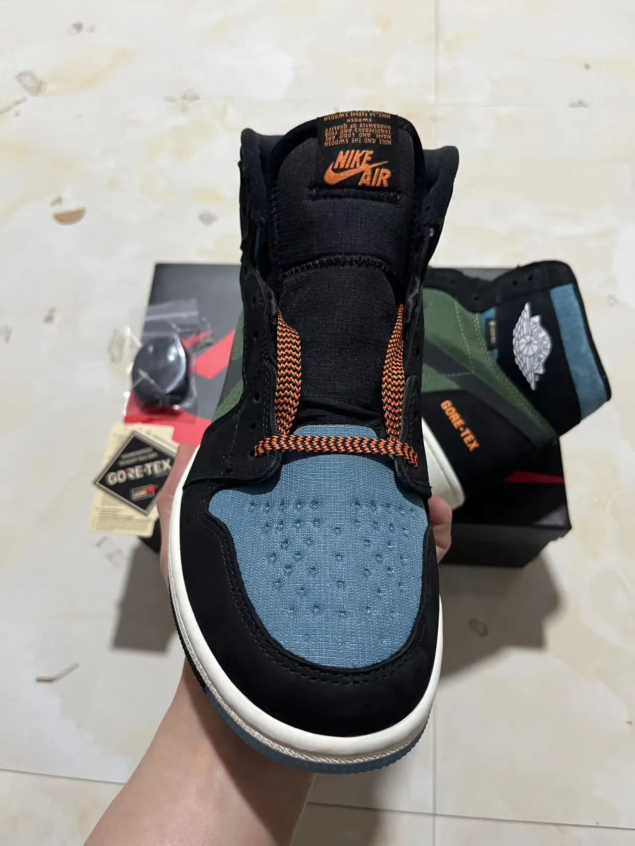Air Jordan 1 GORE-TEX zapatillas de baloncesto oliva negro verde azulado 3