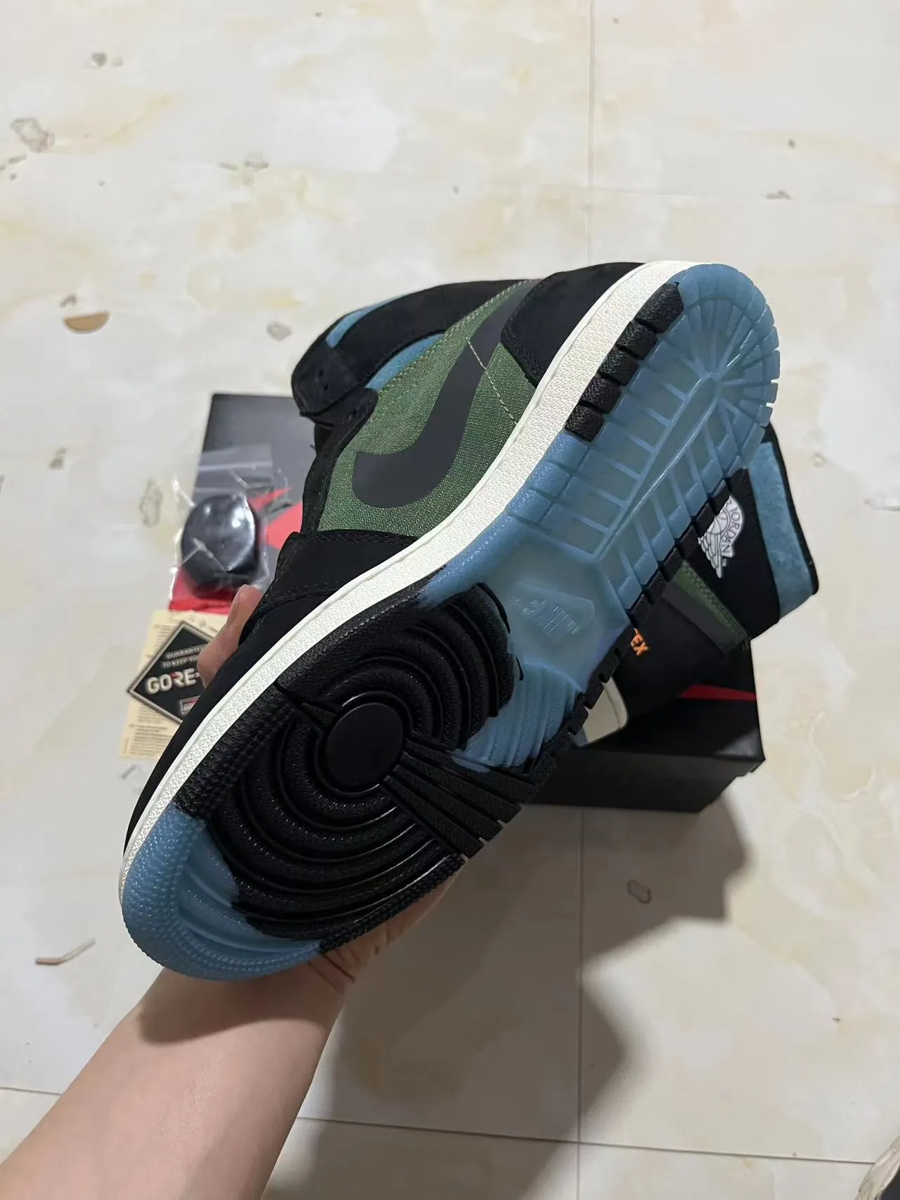 Air Jordan 1 GORE-TEX zapatillas de baloncesto oliva negro verde azulado 6