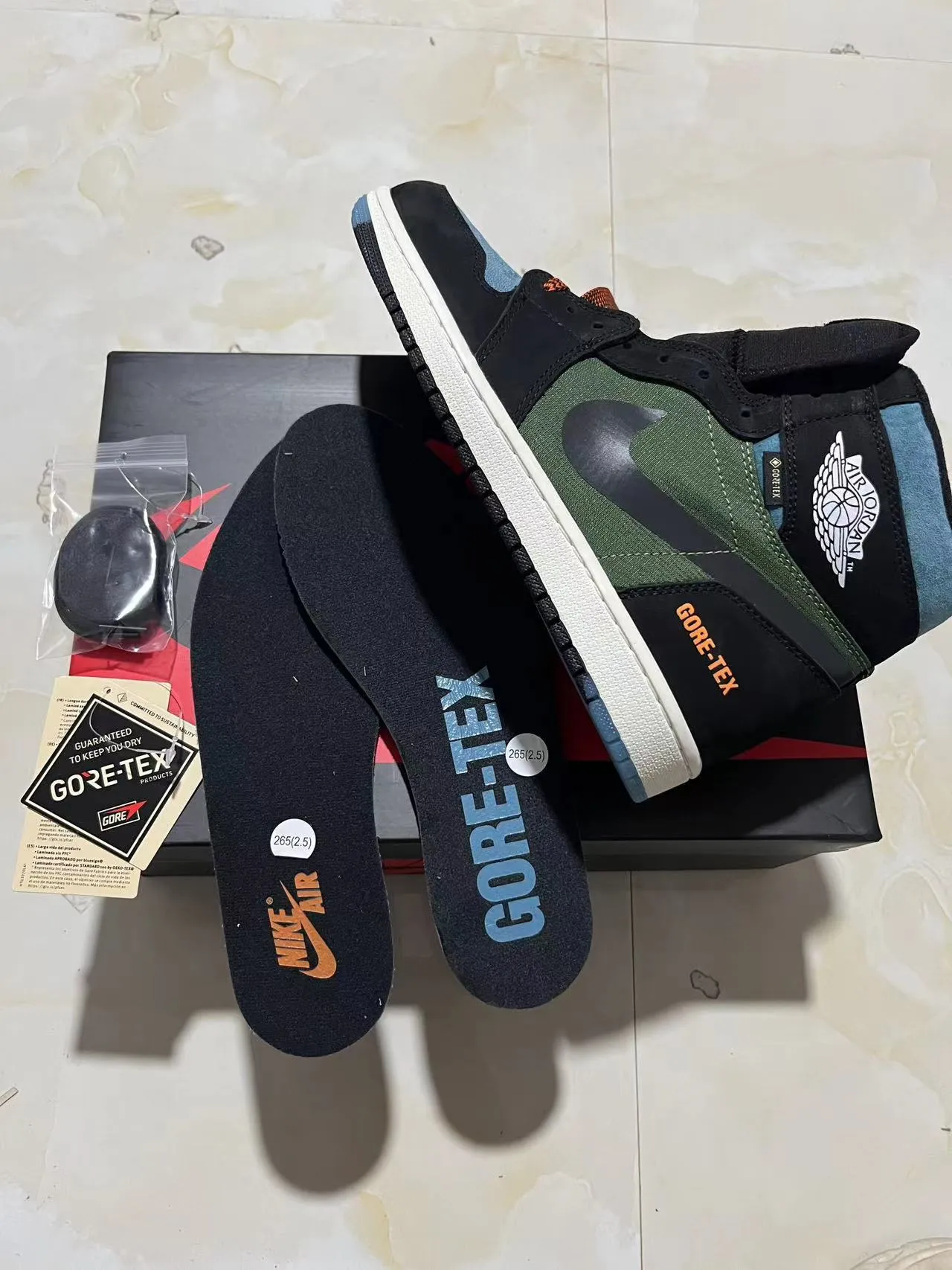 Air Jordan 1 GORE-TEX zapatillas de baloncesto oliva negro verde azulado 8