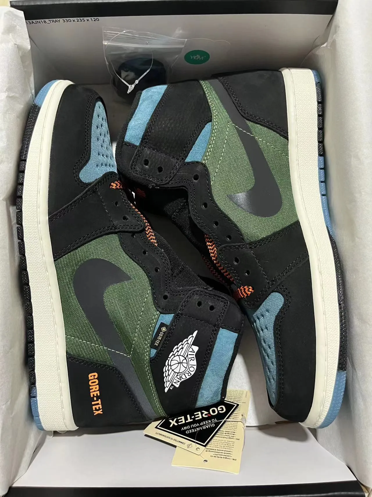 Air Jordan 1 GORE-TEX zapatillas de baloncesto oliva negro verde azulado 9