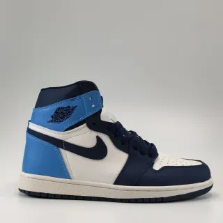 Air Jordan 1 Blanco Marino High-Top Cuero Panelado Zapatillas de Baloncesto