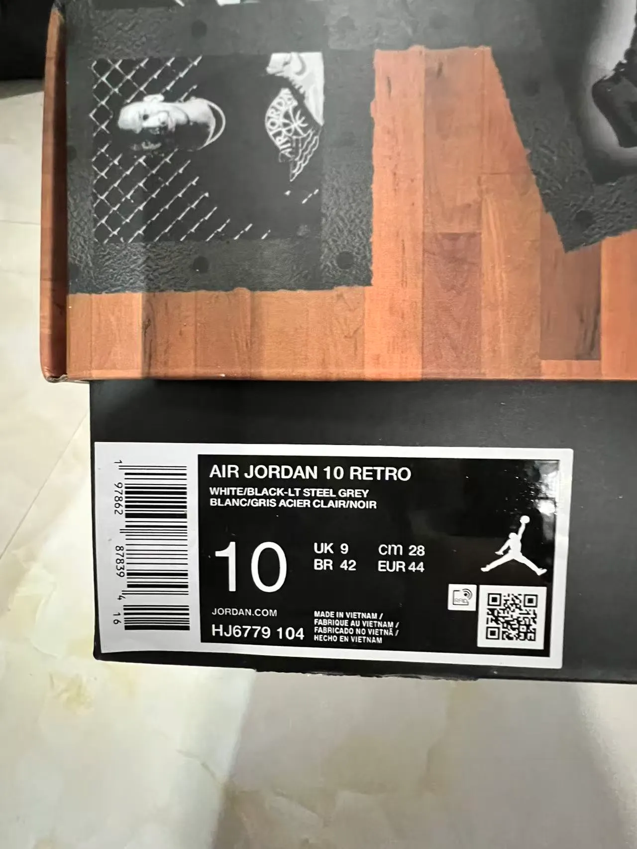Chaussures de basketball Air Jordan 10 blanc noir gris 10