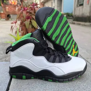 Zapatillas de baloncesto Air Jordan 10 blanco negro verde