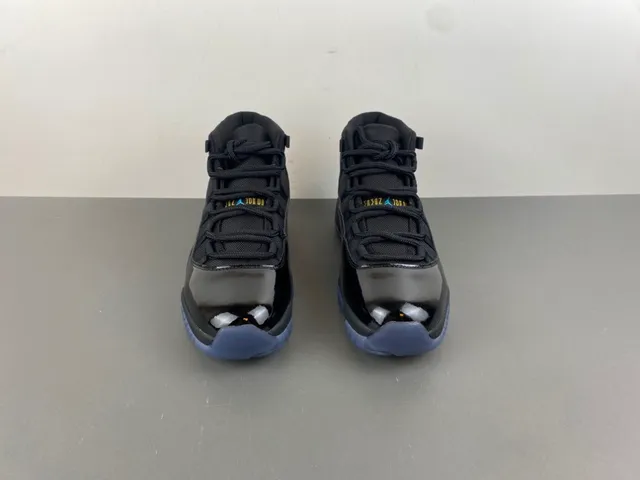 Air Jordan 11 কালো পেটেন্ট লেদার বাস্কেটবল জুতা 12