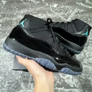 Air Jordan 11 काला फ़िरोज़ा Jumpman बास्केटबॉल जूते