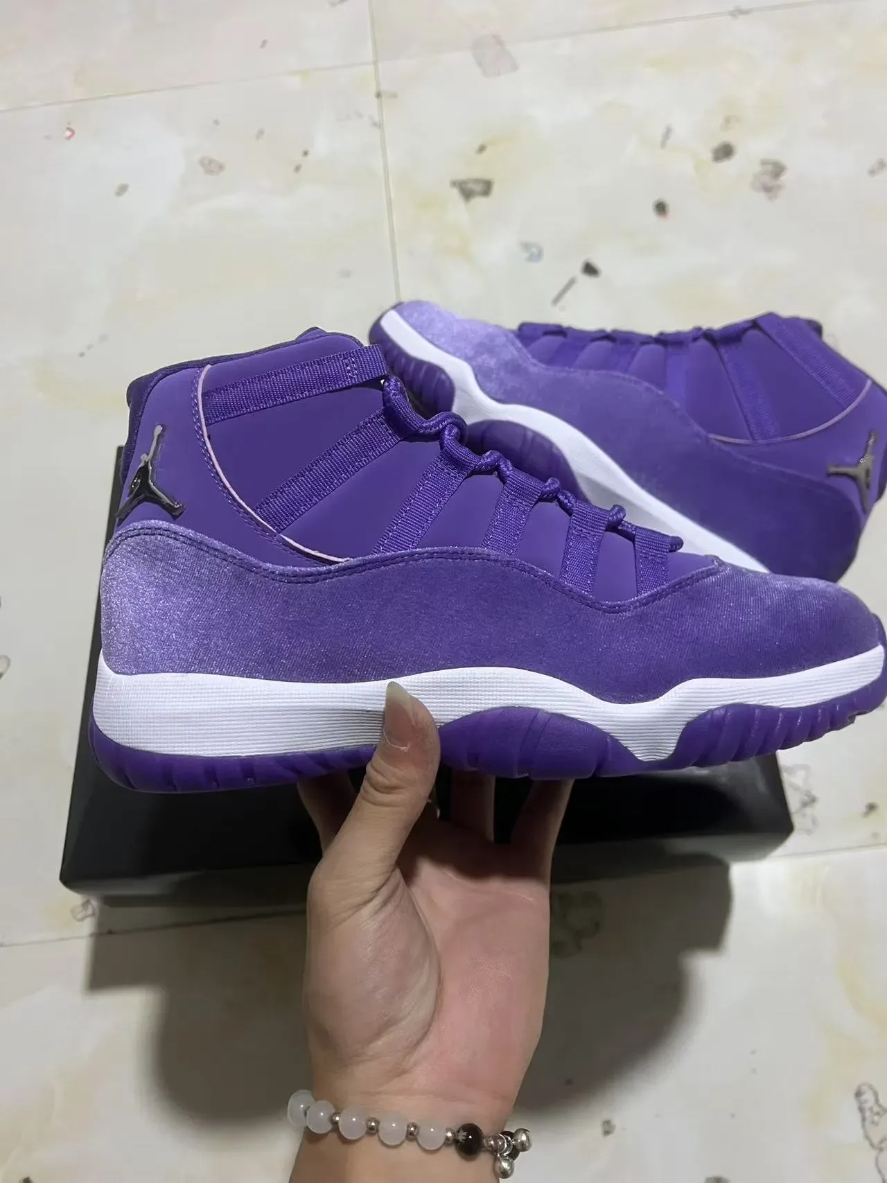 Air Jordan 11 Violet suède Chaussures de Basketball Hautes 7