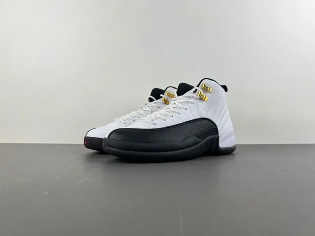 Air Jordan 12 Blanc Noir Or Chaussures de Basketball 11