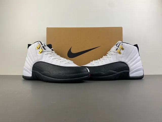 Air Jordan 12 blanco negro dorado Lace Lock zapatos de baloncesto 14