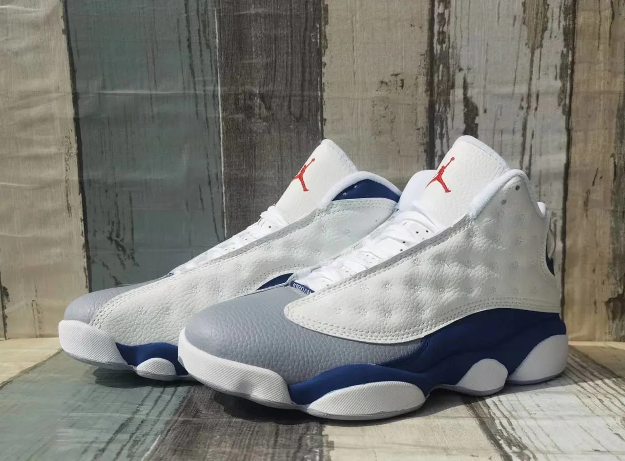 Air Jordan 13 सफेद रॉयल ब्लू ग्रे बास्केटबॉल जूते 4