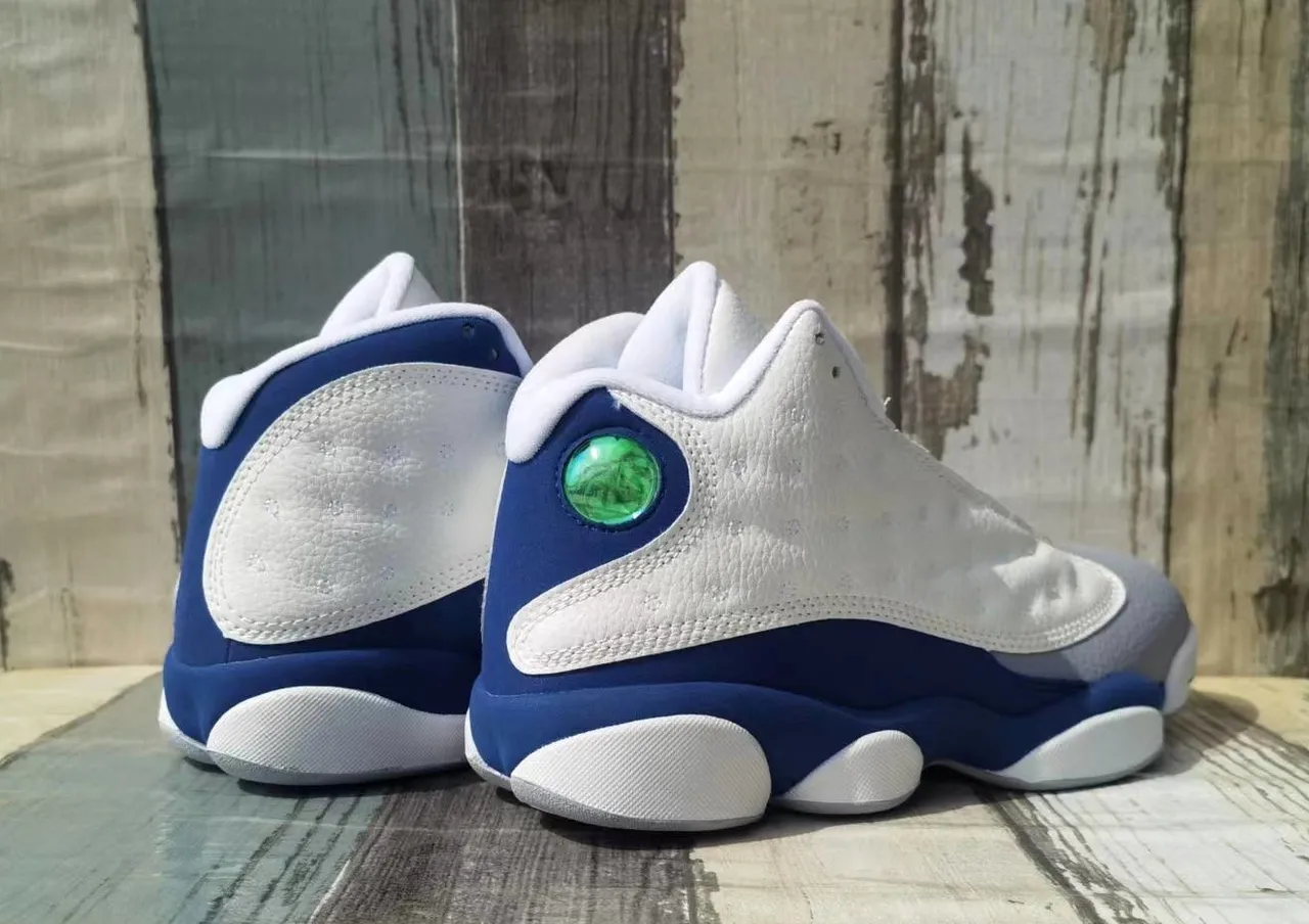 Air Jordan 13 सफेद रॉयल ब्लू ग्रे बास्केटबॉल जूते 5