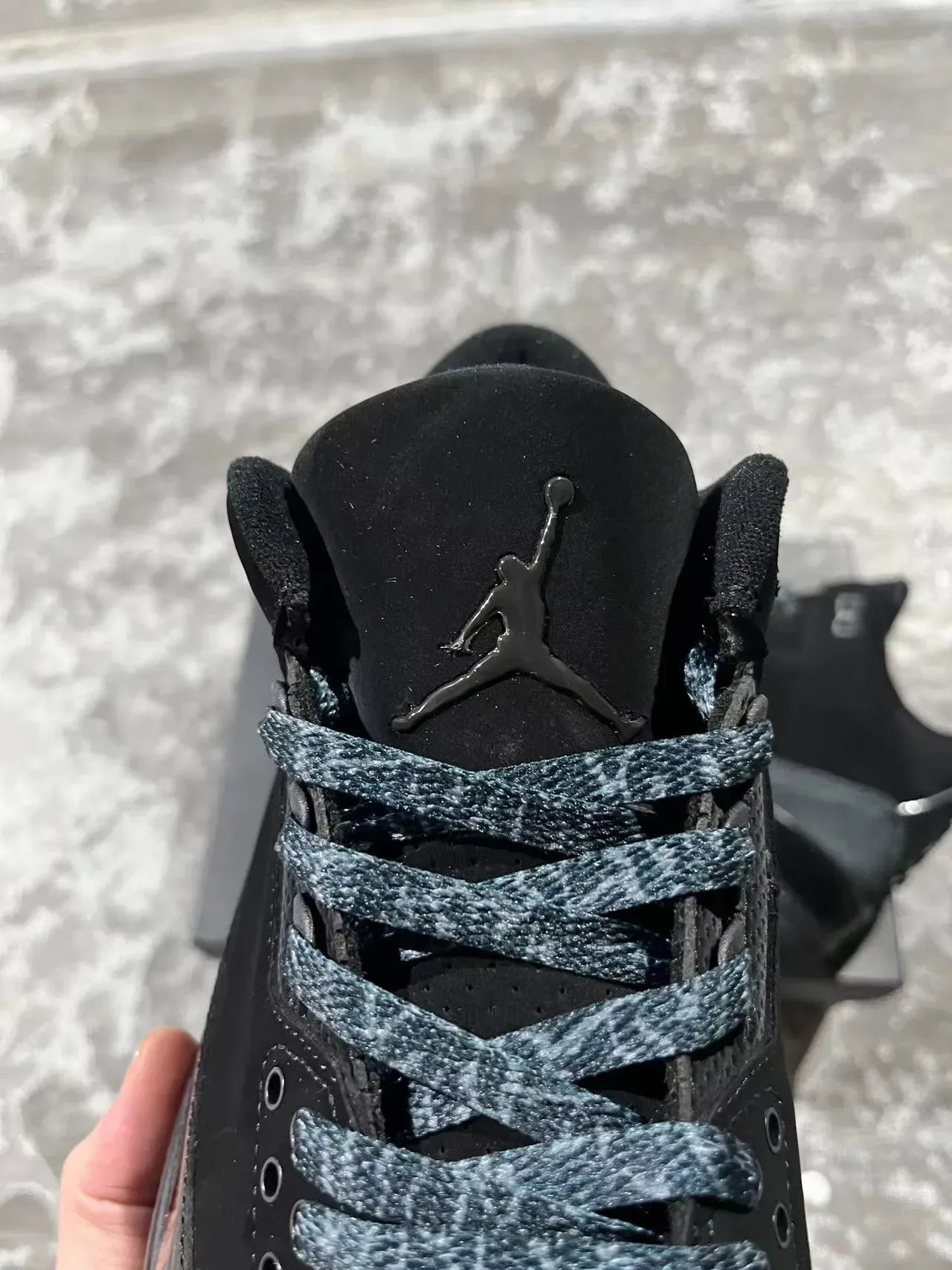 Air Jordan 3 All-Black Elephant Print Basketball Shoes 4