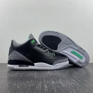 Tênis de basquete Air Jordan 3 Black Cement Green