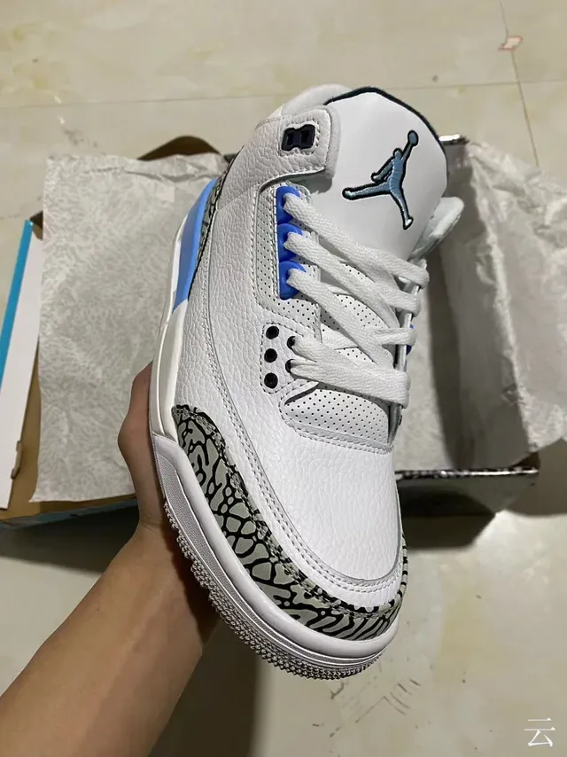 Air Jordan 3 Blanco Cemento Elefante Impresión Zapatillas de Baloncesto 2