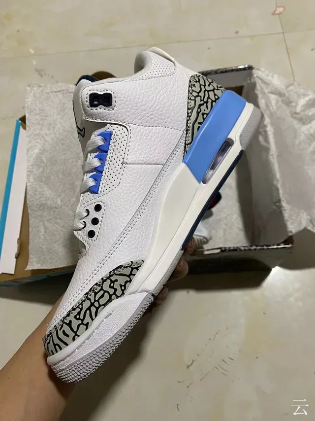 Air Jordan 3 Blanco Cemento Elefante Impresión Zapatillas de Baloncesto 4