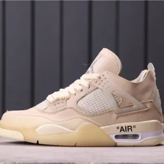 Tênis de basquete Air Jordan 4 bege monocromático