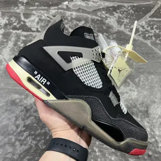 Tênis de basquete Air Jordan 4 preto creme vermelho