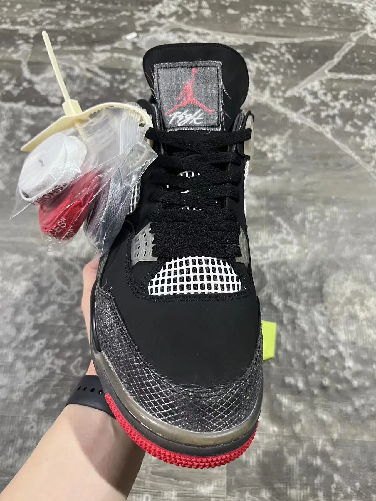Tênis de basquete Air Jordan 4 preto creme vermelho 3