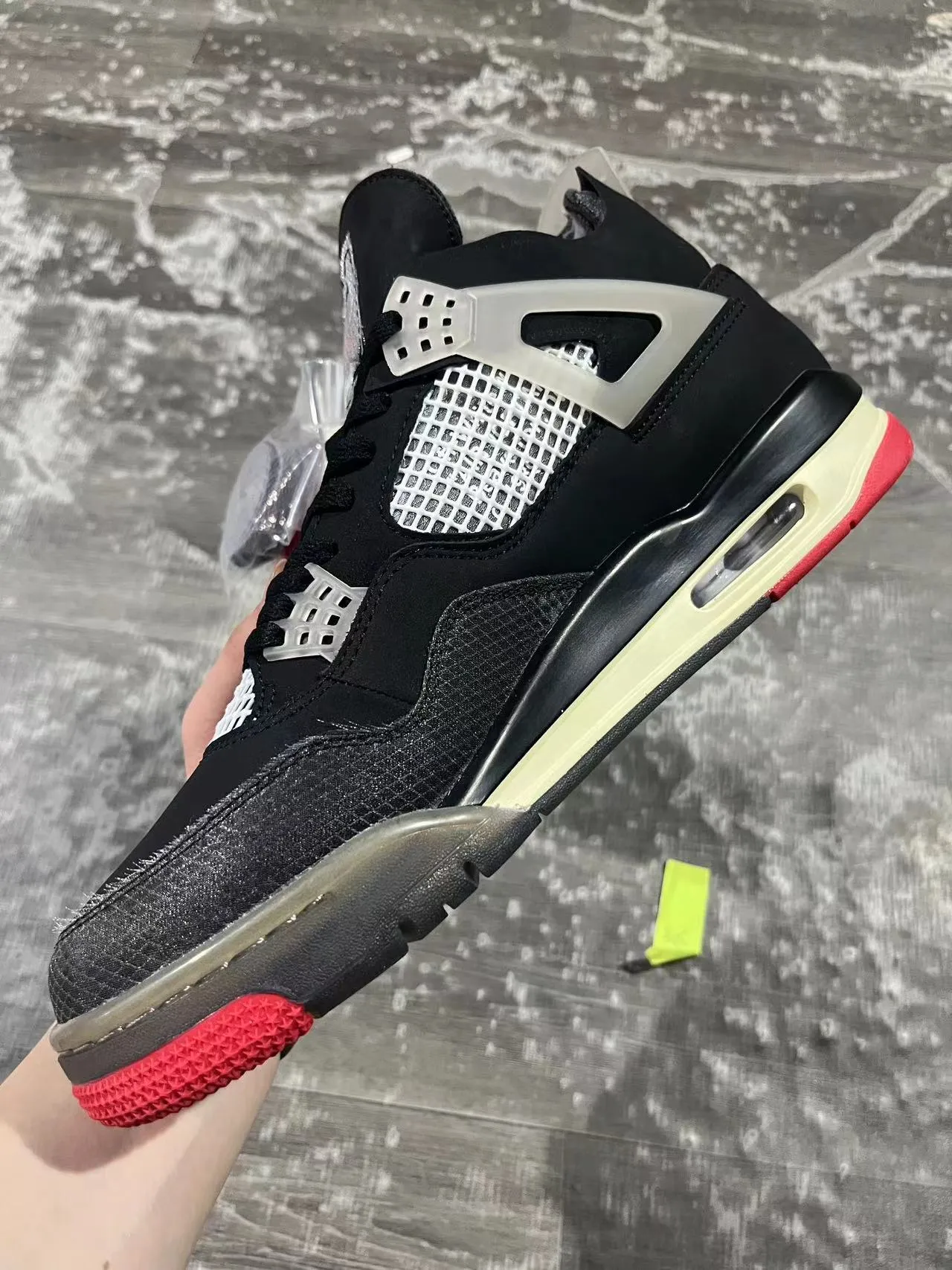 Tênis de basquete Air Jordan 4 preto creme vermelho 4
