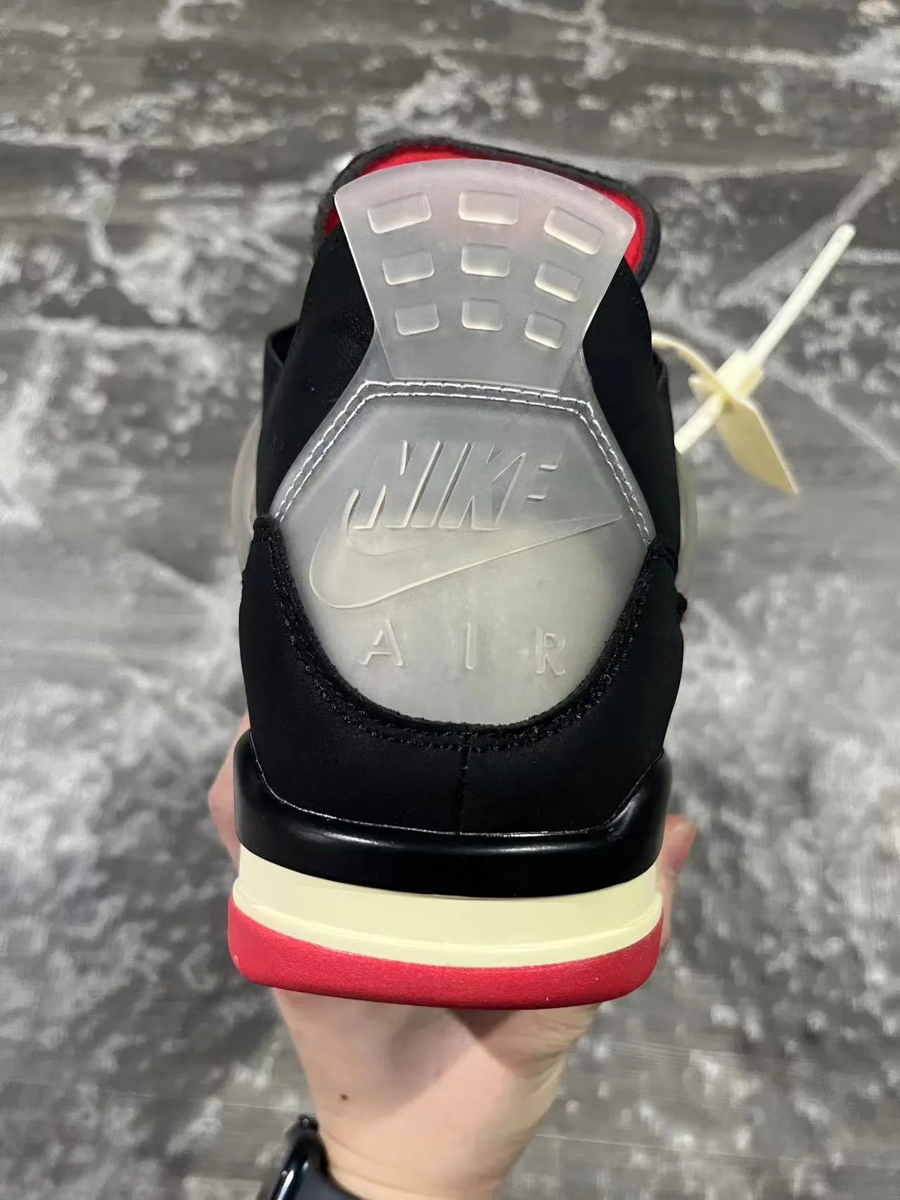 Tênis de basquete Air Jordan 4 preto creme vermelho 7