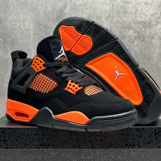 Air Jordan 4 কালো কমলা বাস্কেটবল জুতো