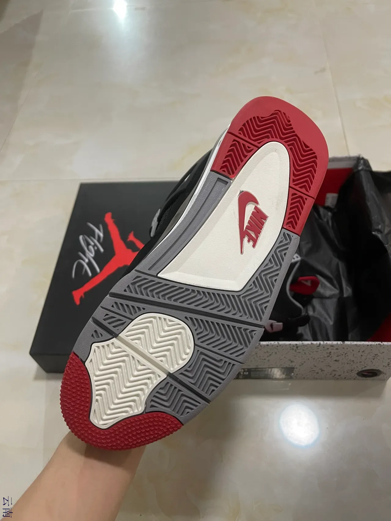 Air Jordan 4 أسود أحمر أبيض رمادي أحذية كرة السلة 5