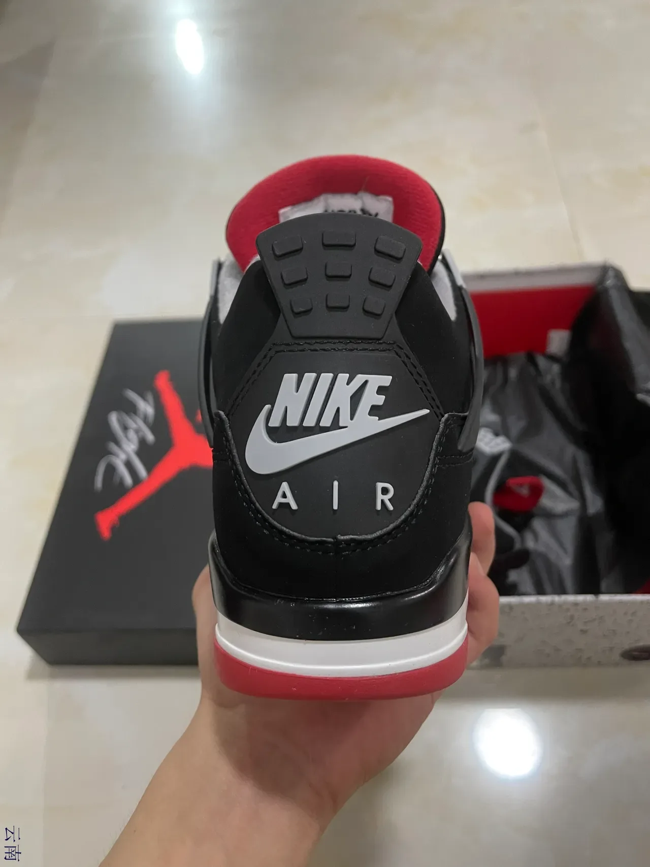 Air Jordan 4 أسود أحمر أبيض رمادي أحذية كرة السلة 6