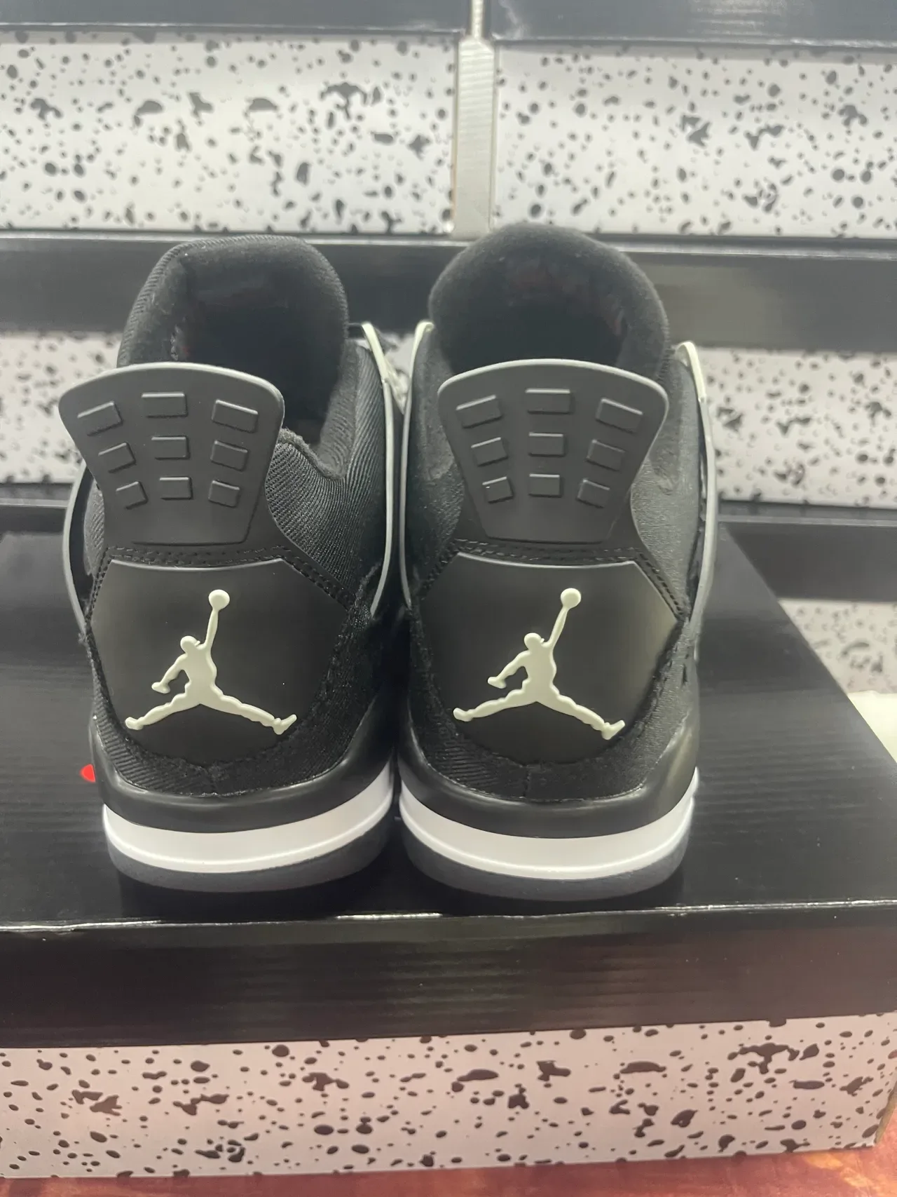 Air Jordan 4 Zapatos de Baloncesto Negro Blanco Plata 4