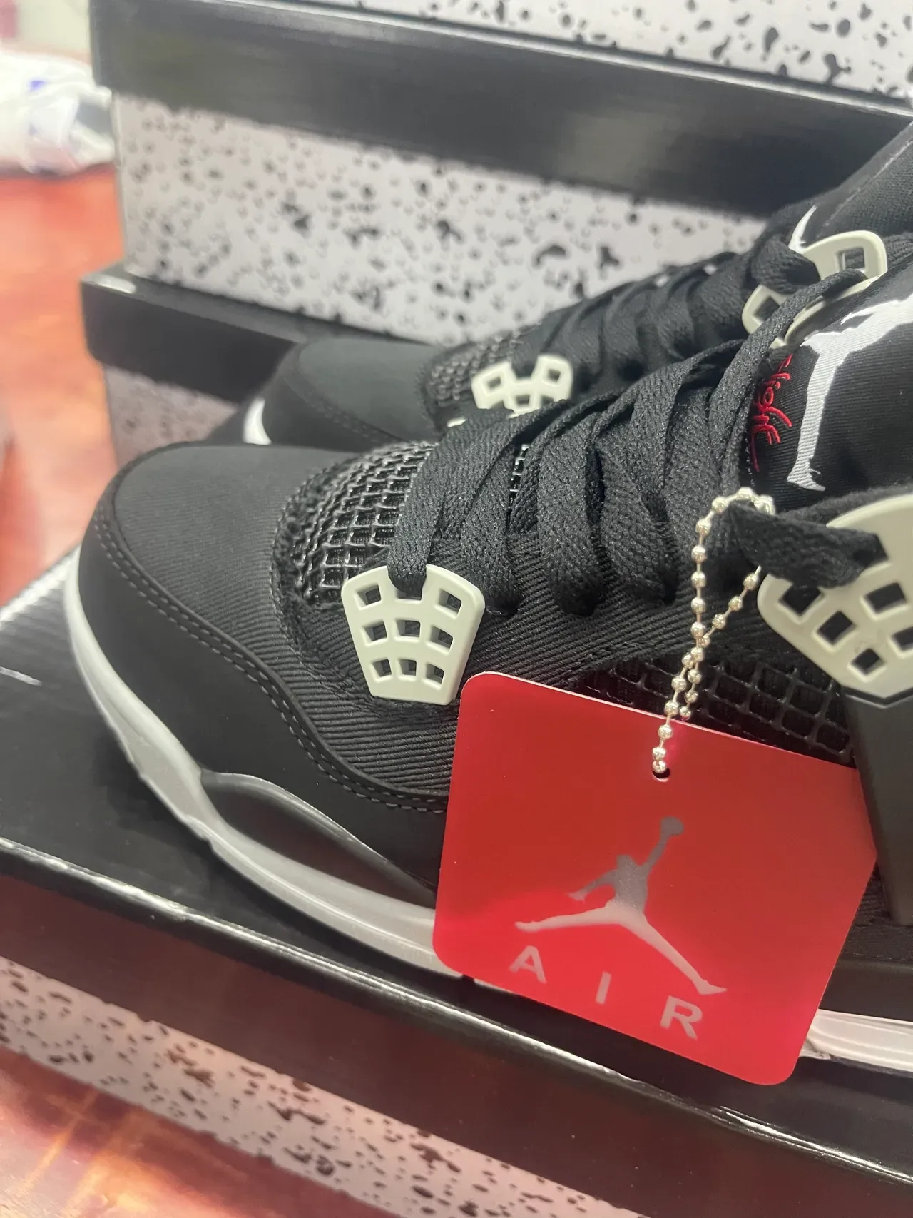 Air Jordan 4 Zapatos de Baloncesto Negro Blanco Plata 5