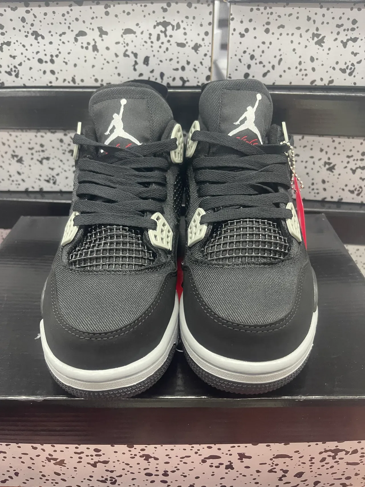 Air Jordan 4 Zapatos de Baloncesto Negro Blanco Plata 6