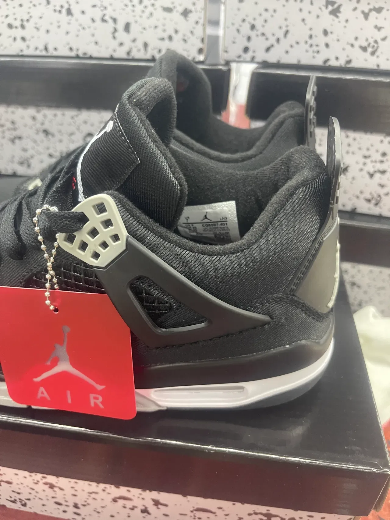 Air Jordan 4 Zapatos de Baloncesto Negro Blanco Plata 7