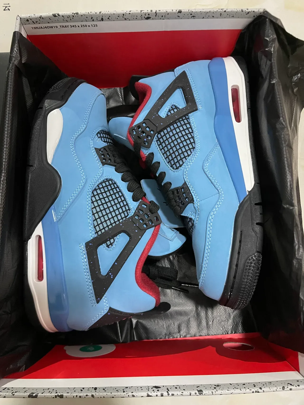 Air Jordan 4 أحذية كرة السلة أزرق فاتح أسود أبيض أحمر 7