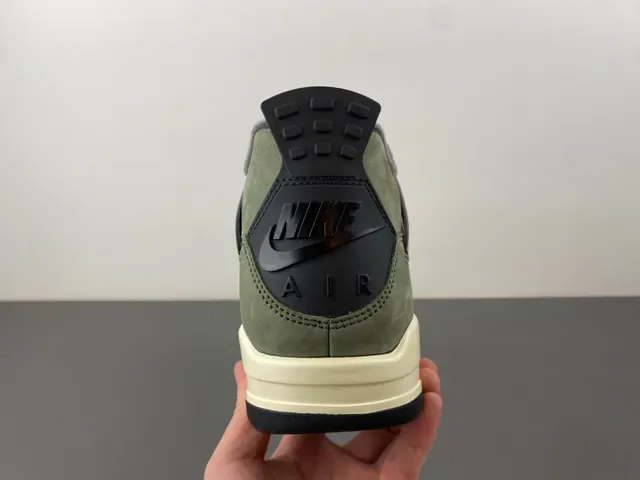 Air Jordan 4 Zapatillas de Baloncesto de Ante Verde Oliva de Alto 4