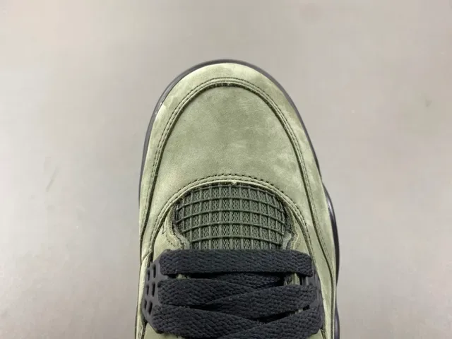Air Jordan 4 Zapatillas de Baloncesto de Ante Verde Oliva de Alto 5