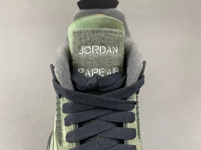Air Jordan 4 Zapatillas de Baloncesto de Ante Verde Oliva de Alto 6