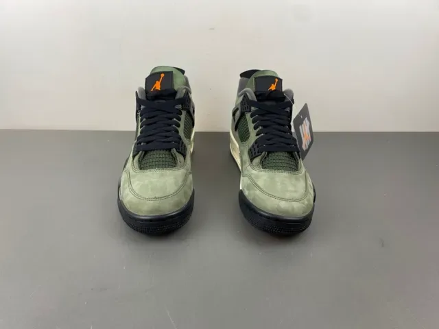 Air Jordan 4 Zapatillas de Baloncesto de Ante Verde Oliva de Alto 12