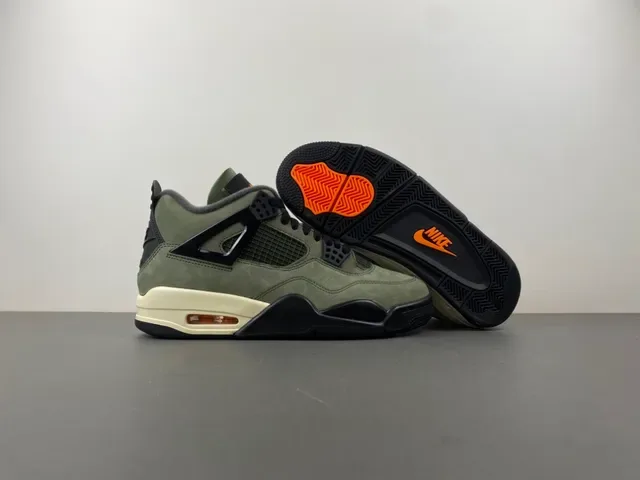 Air Jordan 4 Zapatillas de Baloncesto de Ante Verde Oliva de Alto 13