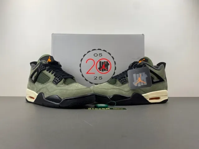 Air Jordan 4 Zapatillas de Baloncesto de Ante Verde Oliva de Alto 14