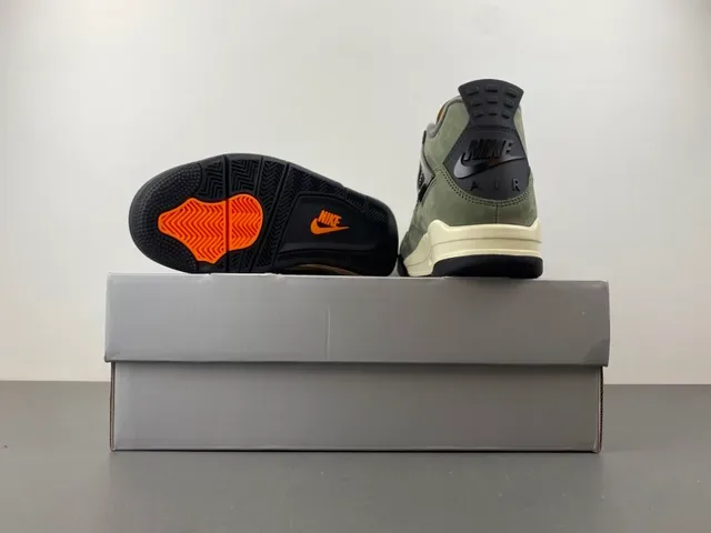 Air Jordan 4 Zapatillas de Baloncesto de Ante Verde Oliva de Alto 17