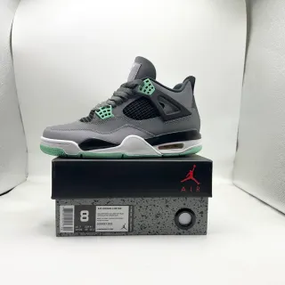 Air Jordan 4 Retro zapatillas de baloncesto gris verde negro