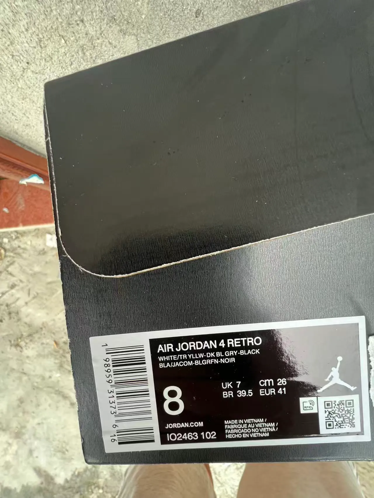 Air Jordan 4 zapatillas de baloncesto blanco negro amarillo moteado 10