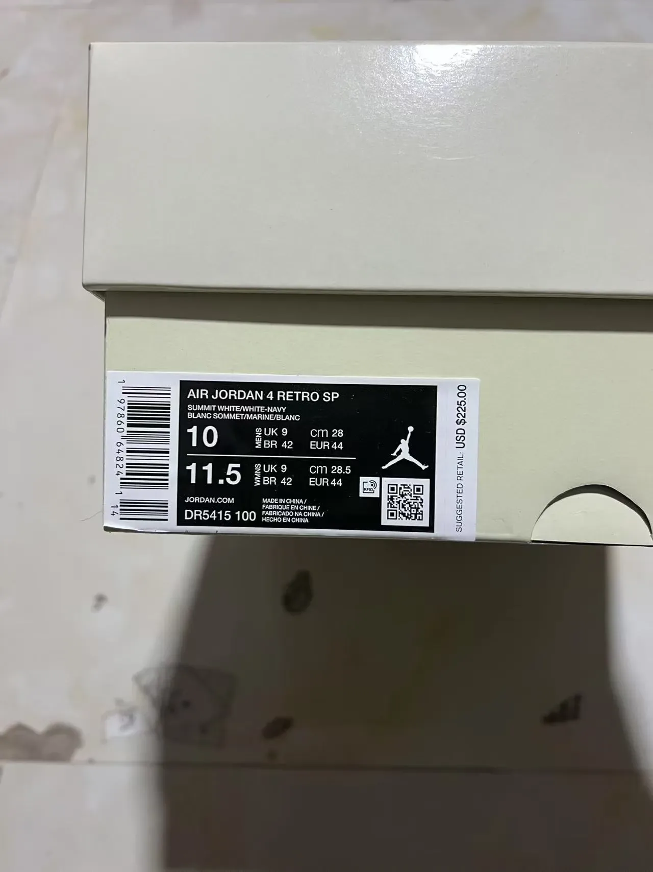 Air Jordan 4 Branco Navy Gum Tênis de Basquete 10