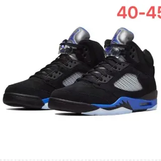 Zapatillas de baloncesto Air Jordan 5 negro plateado azul
