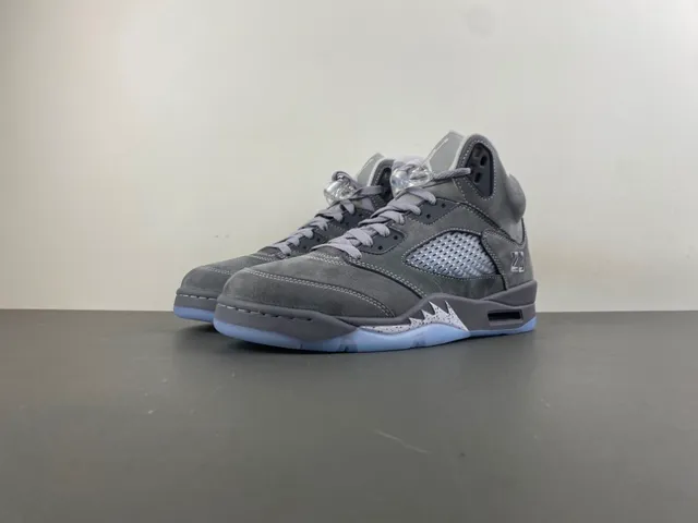 Air Jordan 5 Zapatillas de Baloncesto de Ante Gris Alta 10