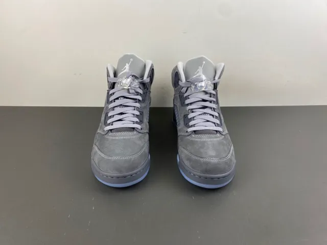 Air Jordan 5 Zapatillas de Baloncesto de Ante Gris Alta 12