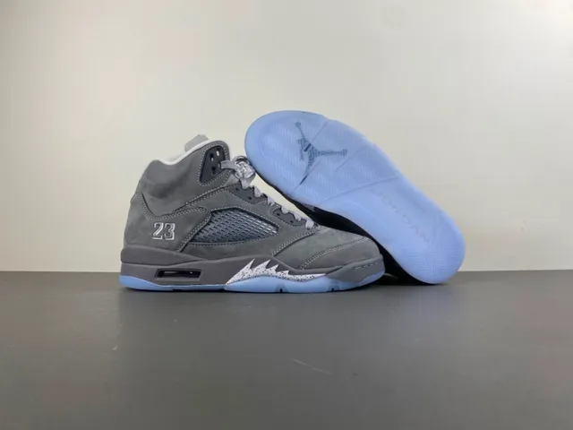 Air Jordan 5 Zapatillas de Baloncesto de Ante Gris Alta 13