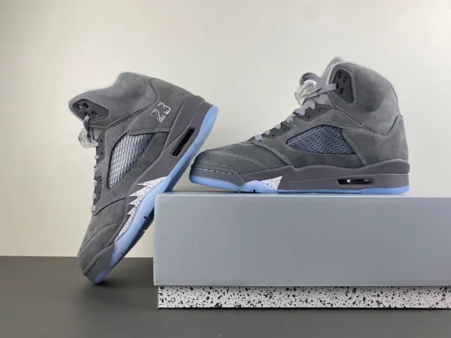 Air Jordan 5 Zapatillas de Baloncesto de Ante Gris Alta 15