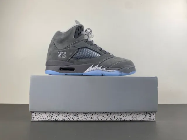Air Jordan 5 Zapatillas de Baloncesto de Ante Gris Alta 16