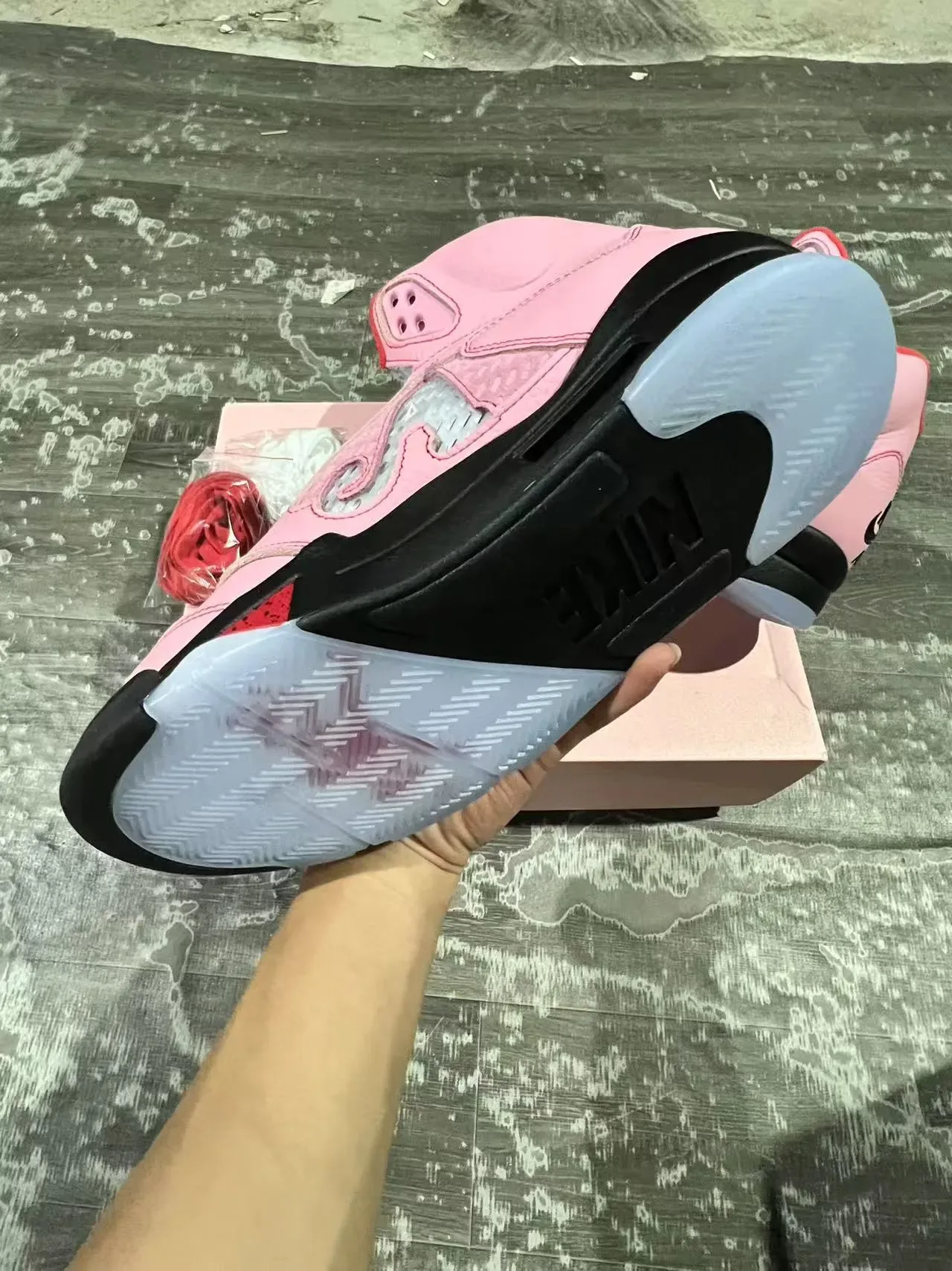 Air Jordan 5 Pink Black Red Basketball Shoes 6