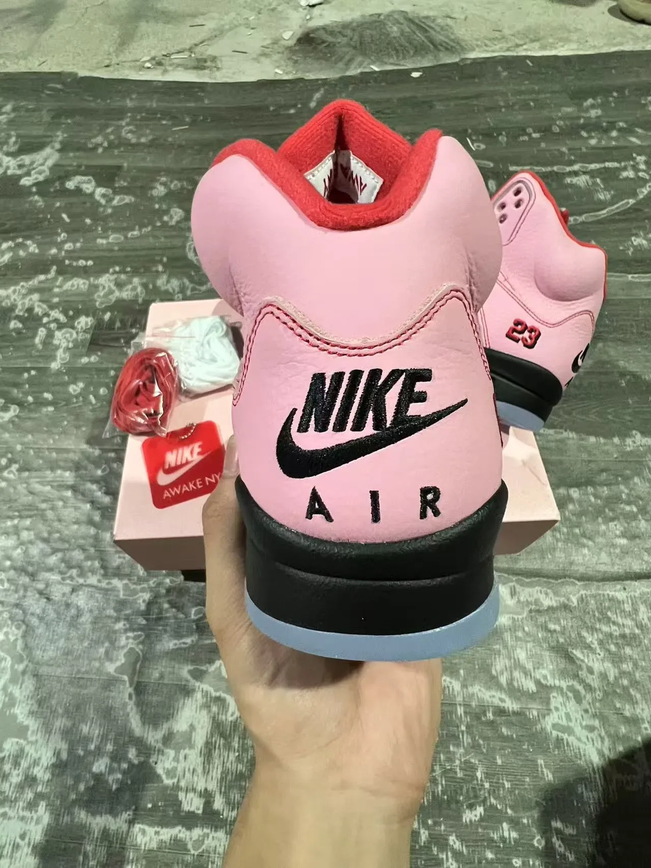 Air Jordan 5 Pink Black Red Basketball Shoes 8