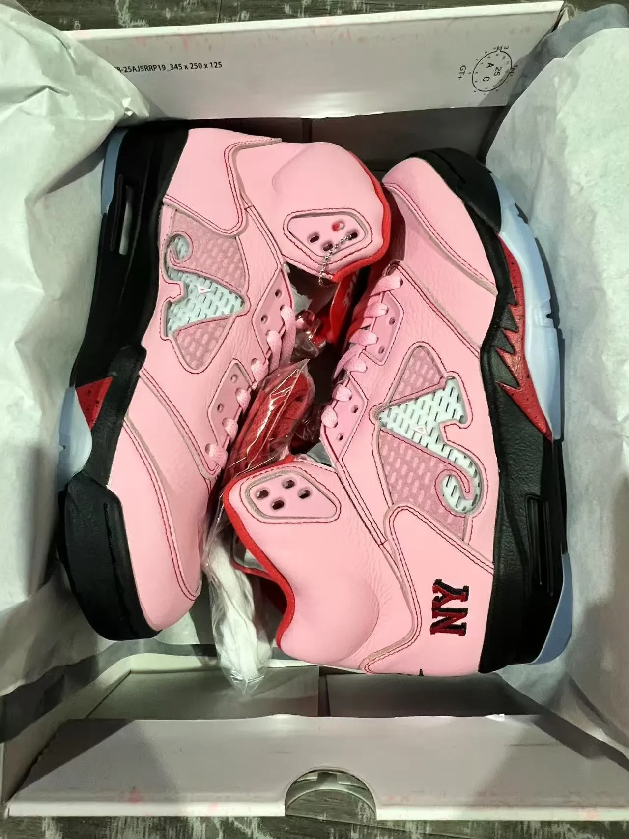 Air Jordan 5 Pink Black Red Basketball Shoes 9